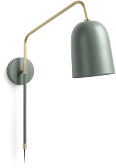 Stalen wandlamp Audrie met groene afwerking