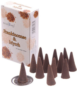Stamford 15x Stamford wierook kegeltjes - Frankincense & mirre geur Multi
