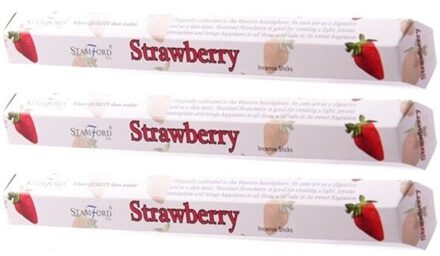 Stamford 3x Pakje Stamford wierook stokjes aardbei geur