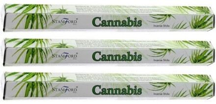 Stamford 3x Pakje Stamford wierook stokjes cannabis/marihuana/wiet geur