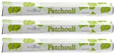 Stamford 3x Stamford wierookstokjes patchouli geur - Wierookstokjes