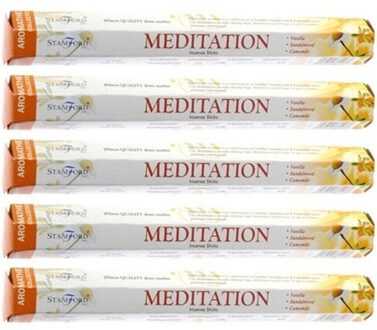 Stamford meditatie wierook stokjes - 5x - vanille sandelhout en kamille geur - Lichaam in balans