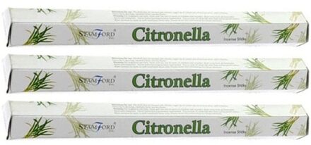Stamford Wierook citroen geur - 60x wierook stokjes - citronella - Wierookstokjes