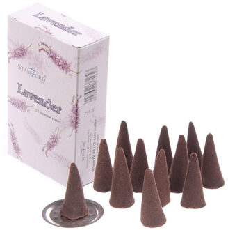 Stamford wierook kegeltjes lavendel geur - 45x stuks - Lichaam in balans