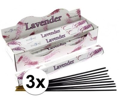Stamford Wierook stokjes - 3x - lavendel - 20 stuks - ontspanning - yoga/zen