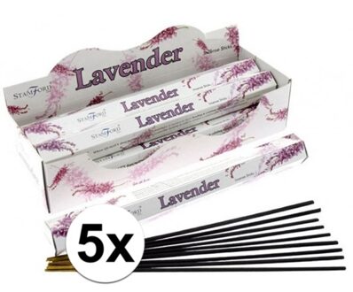 Stamford Wierook stokjes - 5x - lavendel - 20 stuks - ontspanning - yoga/zen