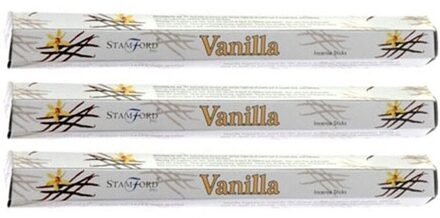 Stamford wierook stokjes vanille geur - 60x stokjes - Lichaam in balans