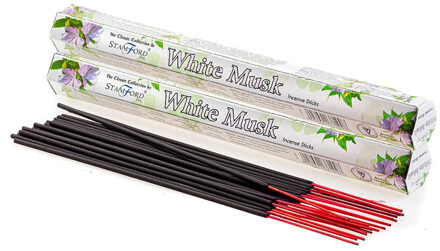 Stamford Wierook stokjes witte musk - 40x stuks - Meditatie - Bloemen huisgeuren