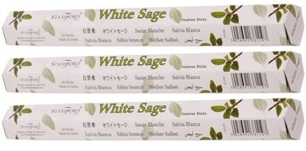 Stamford wierook stokjes witte salie geur - 60x - Lichaam in balans - Meditatie