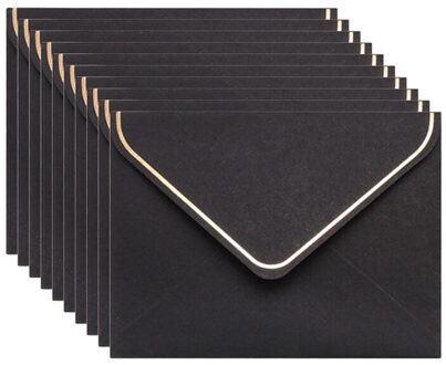 Stamping Zegen Eenvoudige Creatieve Wenskaart Bijpassende Envelop Boodschap Kaart Verjaardag Wenskaart Set Van 10 Ets zwart