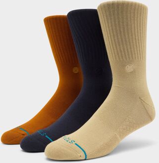 Stance Icon Crew Socks (3-Pack), bruin - M
