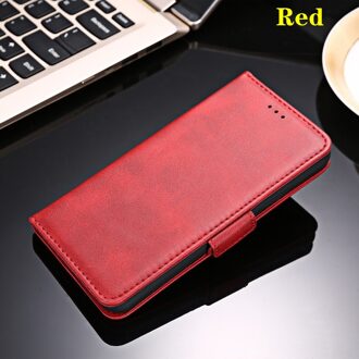 Stand Zakelijke Telefoon Holster Voor Tecno Camon 16 S Case Wallet Cover Voor Coque Tecno Camon 16 S Camon16S 16 S Case Lederen Fundas rood