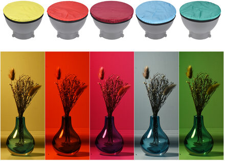 Standaard Studio Strobe Reflector 5 Kleuren/Set Fotografie Accessoires Licht Soft Diffuser Doek Kit voor 7 "180mm