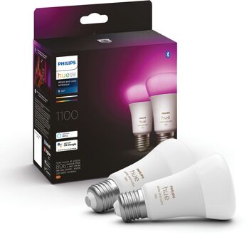 STANDAARDLAMP A60 E27 2-pack WIT EN GEKLEURD LICHT