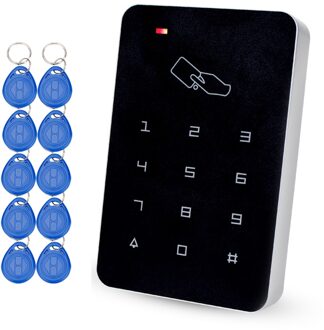 Standalone Access Control Keypad RFID Toetsenbord 125KHz EM Kaartlezer Wachtwoord Deuropener Lock Systeem + 10pcs EM4100 sleutel Kaarten