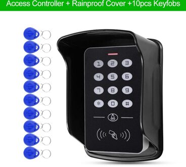 Standalone Access Control Keypad Rfid Toetsenbord Systeem Waterdichte Outdoor Cover 125Khz Controller Kaartlezer 10Pcs Keyfobs Keypad- hoes-10 Key