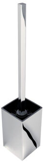 Standard closetborstelgarnituur wandmodel met zwarte borstel chroom