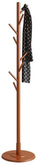 Standing Rack Easy to No Odor and Durable in Use Wooden Hanger Floor Standing Coat Rack Home Furniture Round Base Rack bruin
