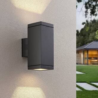 Stani buitenwandlamp, E27, 2-lamps donkergrijs (RAL 7024)