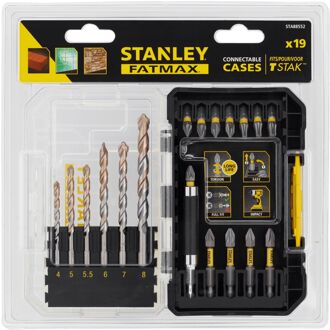 Stanley Boor- En Bitset - Fatmax - Voor Metselwerk/steen/tegels - 19-delig