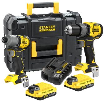 Stanley COMBI KIT: V20 18V Brushless Schroef-/klopboormachine + 18V Brushless Slagschroevendraaier - SFMCK211D2T-QW