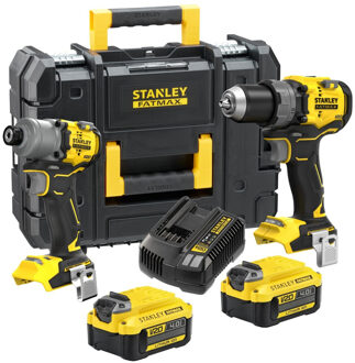 Stanley COMBI KIT: V20 18V Brushless Schroef-/klopboormachine + 18V Brushless Slagschroevendraaier - SFMCK211M2T-QW