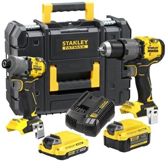 Stanley COMBI KIT: V20 18V Brushless Schroef-/klopboormachine + 18V Brushless Slagschroevendraaier - SFMCK211MDT-QW