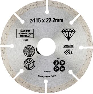 Stanley Diamantblad Gesegmenteerde Rand - 115mm