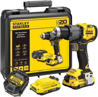 Stanley Fatmax Klopboormachine 18v - 18v Koolborstelloos - (2x 2,0ah)