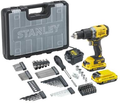 Stanley FATMAX SFMCD715D2A V20 18V BL Schroefklopboor + accessoires | 2x 2.0Ah - SFMCD715D2A-QW