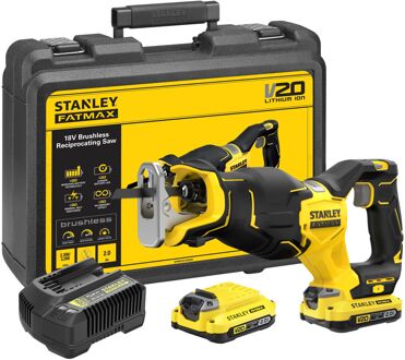 Stanley FATMAX SFMCS310D2K 20V MAX* Brushless Accu Reciprozaag | 2 x 2.0Ah Accu's + Lader | In Koffer - SFMCS310D2K-QW