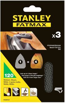 Stanley Fatmax Stanley Schuurpad Fatmax - K120 - Zwart - 3 Stuks