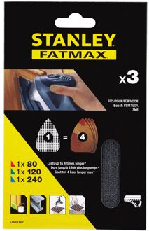 Stanley Fatmax Stanley Schuurpad Fatmax Psm160a Mesh Sheet - K80/120/240 - Zwart