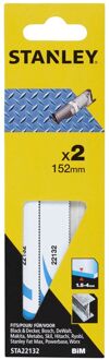 Stanley Reciprozaagblad Metaal - 152mm - 1.4tpi - Bi-metaal - 2 Stuks