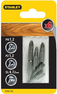 Stanley Schroefbitset - Sta61120-xj - Phillips, Sleuf En Zeskant - 25mm - 6-delig