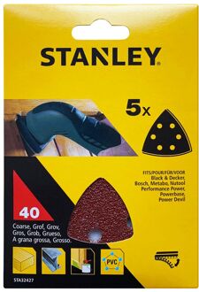 Stanley Schuurpad Quick Fit - K40 - Rood Aluminiumoxide - 5 Stuks