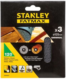 Stanley Schuurschijf Fatmax Quick Fit - K120 - Grijs - 125mm - 3 Stuks