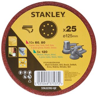 Stanley Schuurschijven Set Sta32392-qz 125mm Assorti 25 Stuks