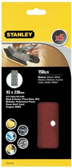 Stanley Schuurvel - K150 - Aluminiumoxide - 93x230mm - 5 Stuks