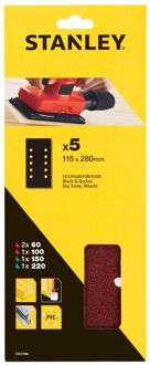 Stanley Schuurvel - K60-220 - Rood - 115x280mm - 5 Stuks