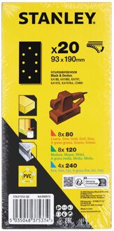 Stanley Schuurvel - K80/120/240 - Aluminiumoxide - 93x190mm - 20 Stuks