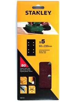 Stanley Schuurvel - K80 - Rood Aluminiumoxide - 93x230mm - 5 Stuks