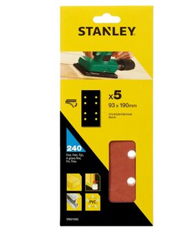 Stanley Schuurvel Quick Fit - K240 - Bruin - 93x190mm - 5 Stuks
