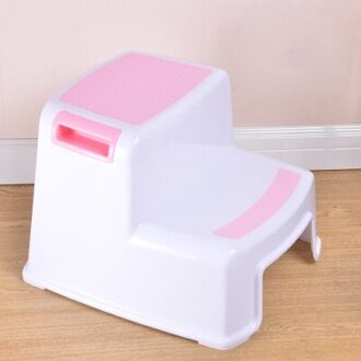 Stap kruk 2 stap-Voor kinderen en volwassenen-Antislip oppervlak en voeten in wc Roze