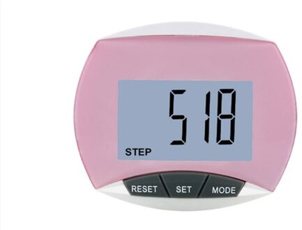 Stap Teller Fitness Digitale Stappenteller Waterdichte Stap Beweging Calorieën Teller Roze