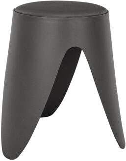Stapelbaar zit krukje Gala - kunststof - antraciet - D30 x H46 cm - stoelen