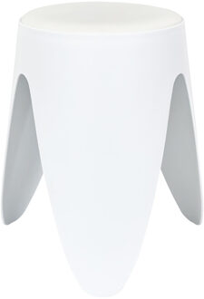 Stapelbaar zit krukje Gala - kunststof - wit - D30 x H46 cm - stoelen