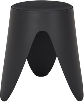 Stapelbaar zit krukje Gala - kunststof - zwart - D30 x H46 cm - stoelen