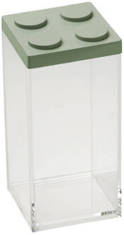 Stapelbare, Brickstore Bewaarcontainer Hoog, 1,5l, Groen - Kunststof - Omada