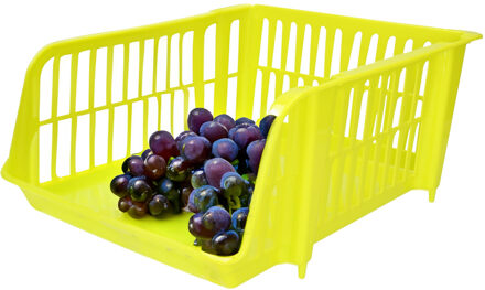 Stapelbare opbergmand - Groen - 20 liter - kunststof - 43 x 32 x 16 cm